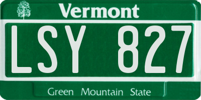 VT license plate LSY827