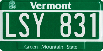 VT license plate LSY831