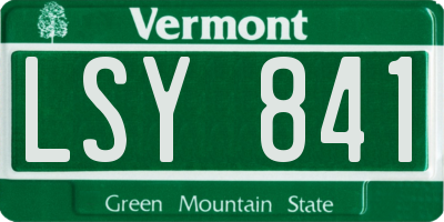VT license plate LSY841