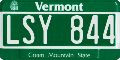 VT license plate LSY844