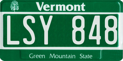 VT license plate LSY848