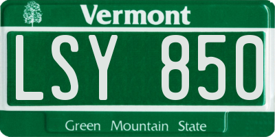 VT license plate LSY850