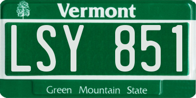 VT license plate LSY851