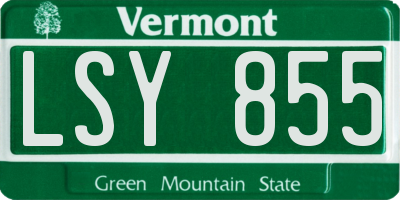 VT license plate LSY855