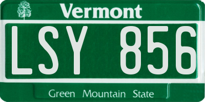 VT license plate LSY856