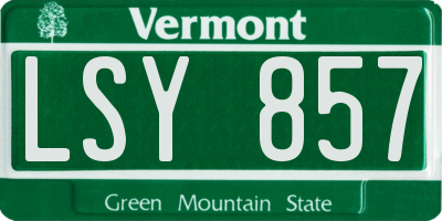 VT license plate LSY857