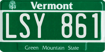 VT license plate LSY861
