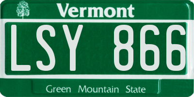 VT license plate LSY866