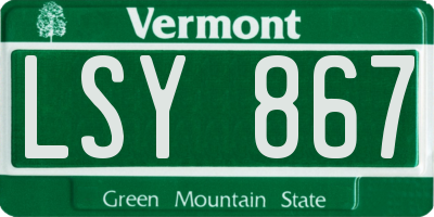 VT license plate LSY867