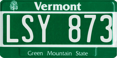 VT license plate LSY873