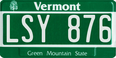 VT license plate LSY876