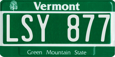 VT license plate LSY877