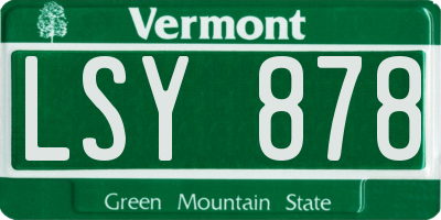 VT license plate LSY878