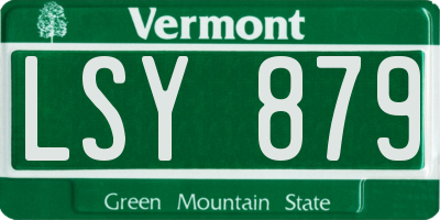 VT license plate LSY879