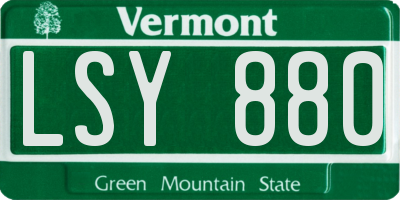 VT license plate LSY880