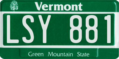 VT license plate LSY881