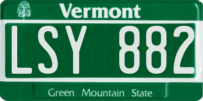 VT license plate LSY882