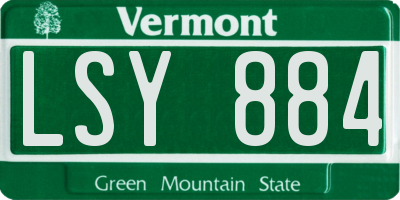 VT license plate LSY884