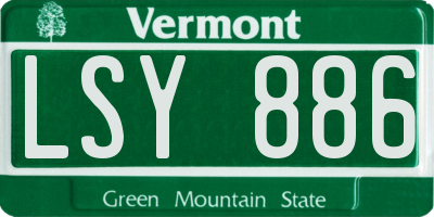VT license plate LSY886