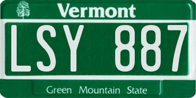 VT license plate LSY887