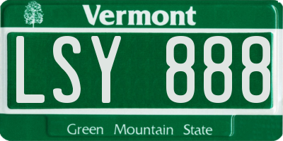 VT license plate LSY888