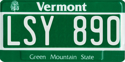 VT license plate LSY890