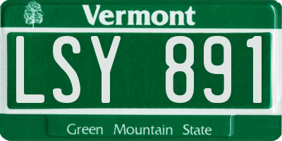 VT license plate LSY891