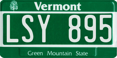 VT license plate LSY895