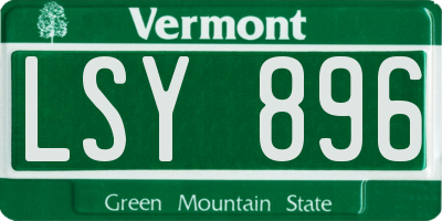 VT license plate LSY896