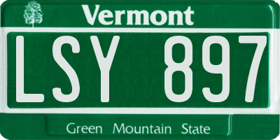 VT license plate LSY897