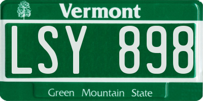 VT license plate LSY898