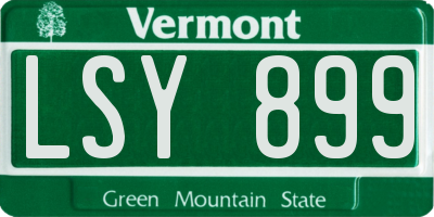 VT license plate LSY899