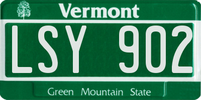 VT license plate LSY902