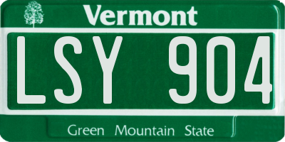 VT license plate LSY904