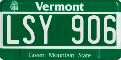 VT license plate LSY906