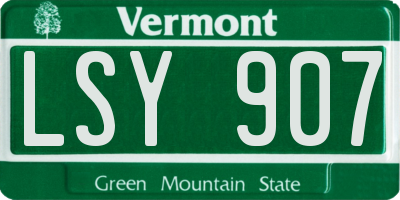 VT license plate LSY907