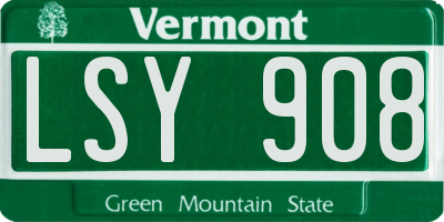 VT license plate LSY908