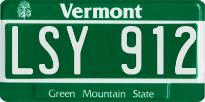 VT license plate LSY912