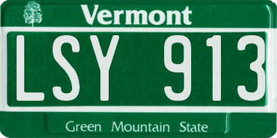 VT license plate LSY913