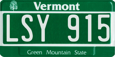 VT license plate LSY915