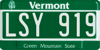 VT license plate LSY919