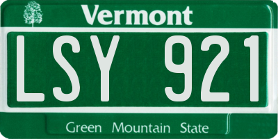 VT license plate LSY921