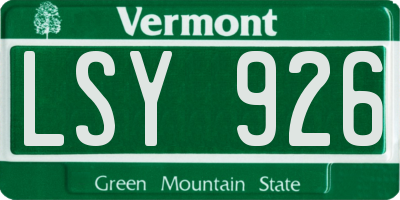 VT license plate LSY926