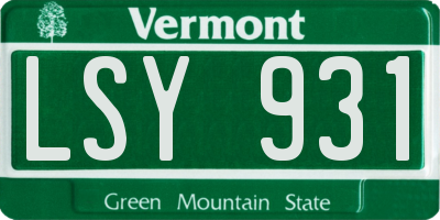VT license plate LSY931