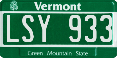 VT license plate LSY933