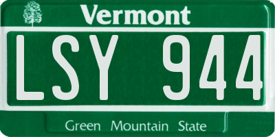 VT license plate LSY944