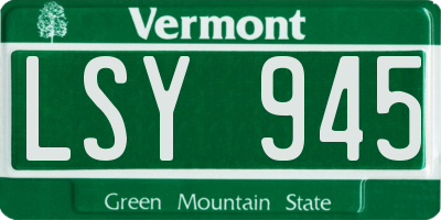 VT license plate LSY945