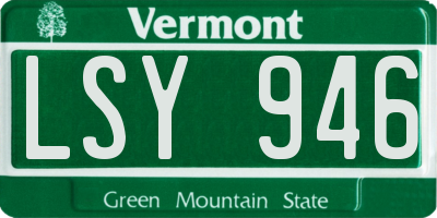 VT license plate LSY946