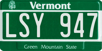VT license plate LSY947