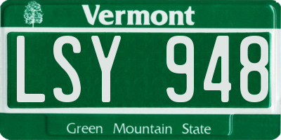 VT license plate LSY948